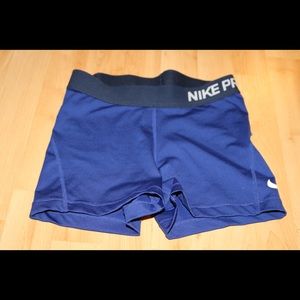 Nike Pro Workout Shorts Navy Blue